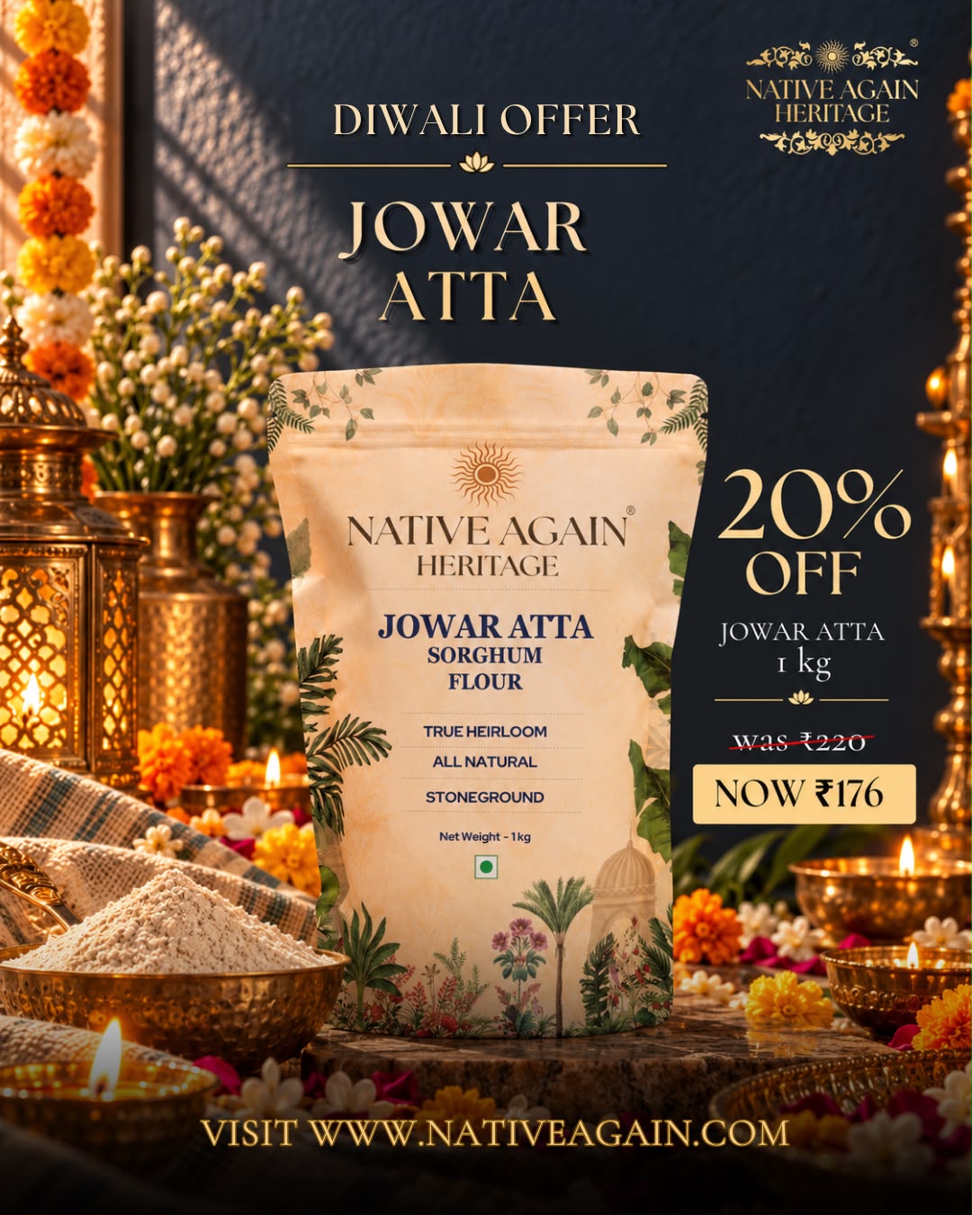Heritage Jowar Atta / Sorghum 1 Kg
