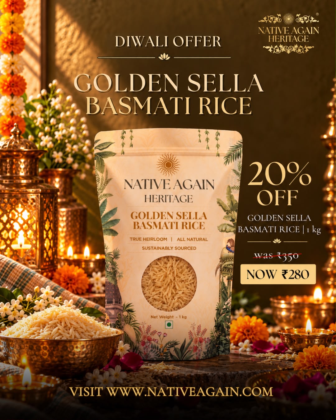 Heritage Golden Sella Basmati  Rice 1  Kg